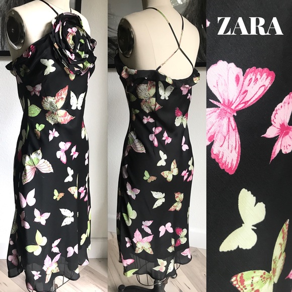 Zara Dresses & Skirts - ZARA BASIC butterfly Spring dress